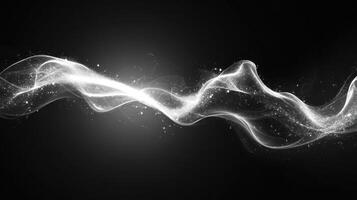 White smoke gracefully swirls in the air against a dark backdrop, producing a mesmerizing visual effect photo