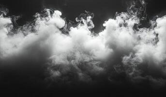 Swirling white smoke forms intricate patterns against a dark backdrop, enhancing the mood and depth of the surroundings photo