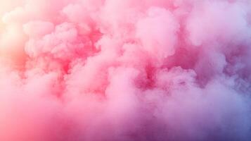 Billowing clouds of pink and purple smoke fill the atmosphere, creating a lively and colorful backdrop at sunset photo