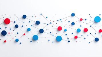 Abstract network composition showcasing interconnected circles and lines in vibrant colors photo