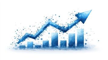 Dynamic representation of increasing data points illustrating growth and progress in metrics photo