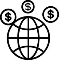 of a globe with currency symbols and discount tags vector
