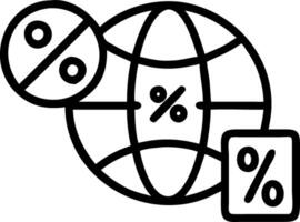 of a globe with currency symbols and discount tags vector