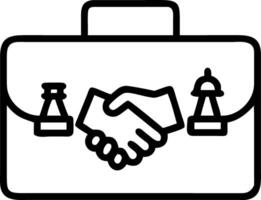 A briefcase on white background with holographic handshake and growth symbols leaving copy space vector