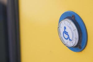 Push To Open Disabled Button Ion a bus photo