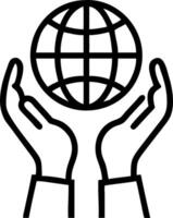 A businessman holding a glowing globe hologram in his hands representing global business isolated on white vector