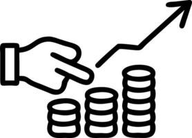 A close up of hands stacking coins to form a graph symbolizing financial growth isolated on white vector