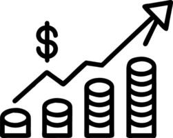 A creative composition of investment coins and a growth chart on a glossy white background with ample space for text captured with a slow zoom to highlight investment and financial vector