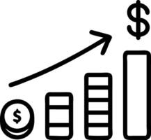 A creative composition of investment coins and a growth chart on a glossy white background with ample space for text captured with a slow zoom to highlight investment and financial vector