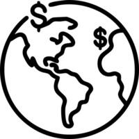A creative representation of global currencies forming a world map on a plain white background with space for text captured with a static shot to emphasize global finance and inter vector