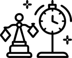 A desk clock on white background with holographic financial graphs and handshake icons providing copy space vector