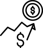 A floating dollar coin and a chart display in a soft mid air spin isolated on a white background symbolizing business growth and currency success vector