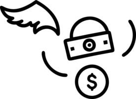 A flying banknote and a gold coin spin in the air isolated on a white background symbolizing currency exchange and financial transactions vector