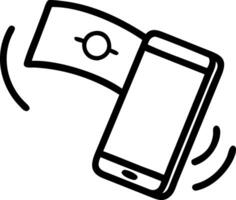 A floating smartphone and a banknote spin gently mid air isolated on a white background representing mobile banking and financial transactions vector