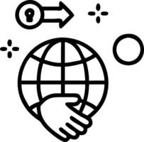 A globe on white surface with holographic community icons and growth symbols floating above providing copy space vector