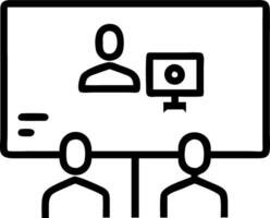 A group of business professionals conferencing on a large screen representing remote teamwork isolated on white vector