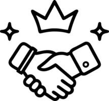 A rocket model on white background with holographic growth charts and handshake icons leaving copy space vector