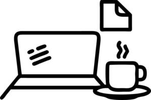 A sleek workspace with a laptop financial documents and a cup of coffee on a glossy white desk captured with a smooth pan to highlight productivity vector