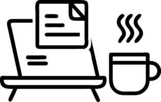 A sleek workspace with a laptop financial documents and a cup of coffee on a glossy white desk captured with a smooth pan to highlight productivity vector