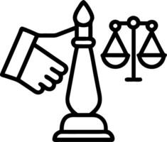 A scale on white background with holographic financial symbols and handshake icons leaving copy space vector