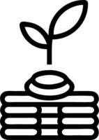 A stack of coins topped with a small plant sprout symbolizing investment growth isolated on white vector