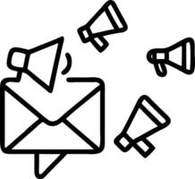 Abstract background with floating email and megaphone icons vector