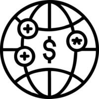 Abstract digital art of a globe made of currency symbols with bokeh lights vector