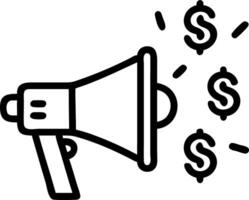 Abstract digital art of a megaphone emitting currency symbols with bokeh effect vector