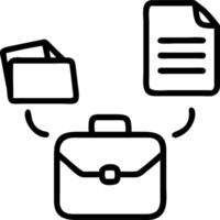 Abstract digital art with floating briefcase and contract icons vector