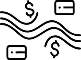 Abstract holographic waves with payment symbols vector