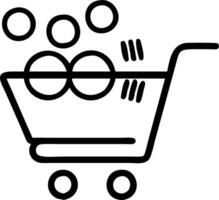 Abstract image of coins forming a shopping cart with bokeh effect vector