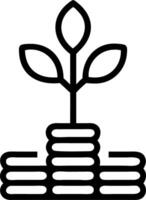 Abstract image of money tree growing from coins with bokeh background vector