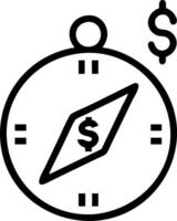 Abstract image of a compass overlaid with financial symbols bokeh background vector