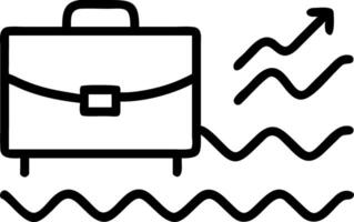 Abstract soft waves with floating briefcase and investment graphs softly glowing with a bokeh effect representing business finance and commerce vector