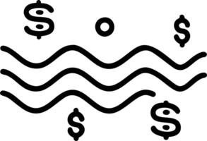 Abstract waves with glowing payment symbols vector