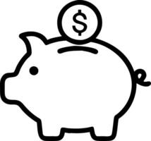 An elegant piggy bank and a golden coin on a glossy white surface with space for text captured with a soft focus to convey savings and financial growth vector