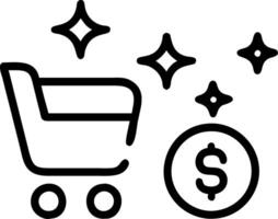 Bokeh abstract with holographic shopping cart and dollar sign vector