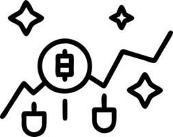 Bokeh lights with holographic investment icons vector