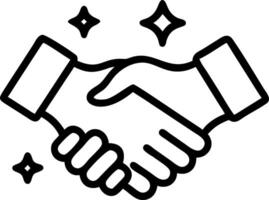 Bokeh lights with floating handshake icons vector