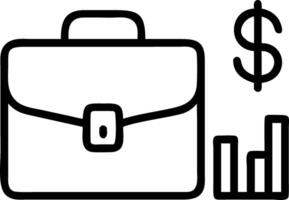 Briefcase on white background with holographic globe and megaphone icons vector