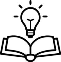Book and lightbulb icons symbolizing knowledge and innovation vector