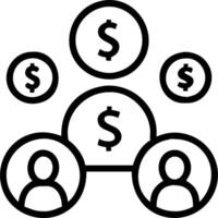 Business casual group discussing with floating currency icons vector