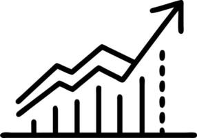 Business graph rising over an abstract background with bokeh lights vector