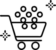 Bokeh lights forming a shopping cart vector