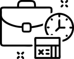 Briefcase on white background with holographic globe and megaphone icons vector