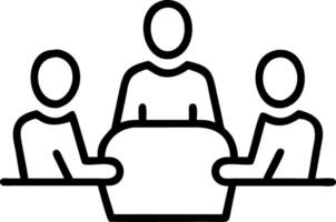 Business meeting in a glossy conference room with copy space vector