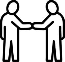 Business partners sealing a deal with a handshake in a lobby vector