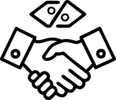 Business partner shaking hands with floating discount tags vector