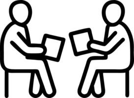 Business partners reviewing documents in a park vector