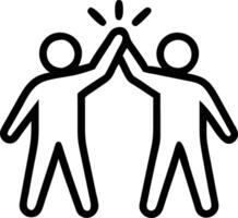 Business team celebrating a success with high fives in office vector